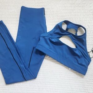 NWT Savage X Fenty blue leggings and bra set, size L